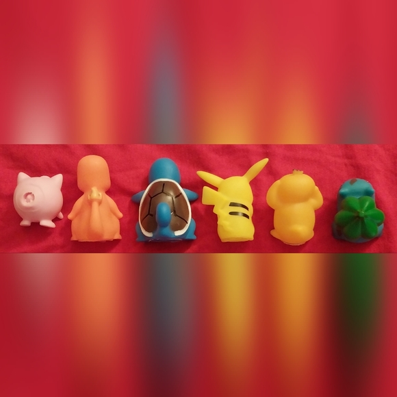 Complete Set of 6 Pokemon Hard Rubber Toy Figures Cake Toppers Stocking Stuffers - Picture 3 of 11